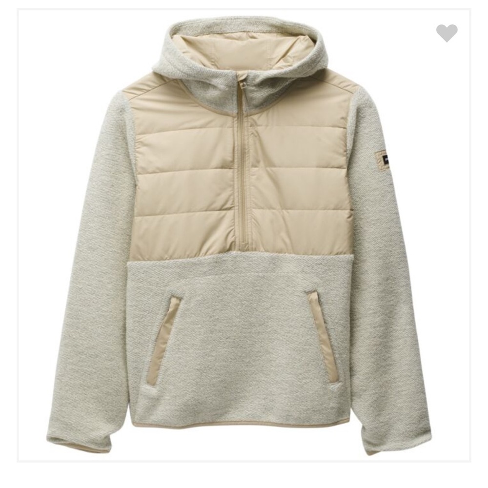 PRANA Women's Wooly Bird Fleece 1/2 Zip Sandstone XL New With‎ Tags